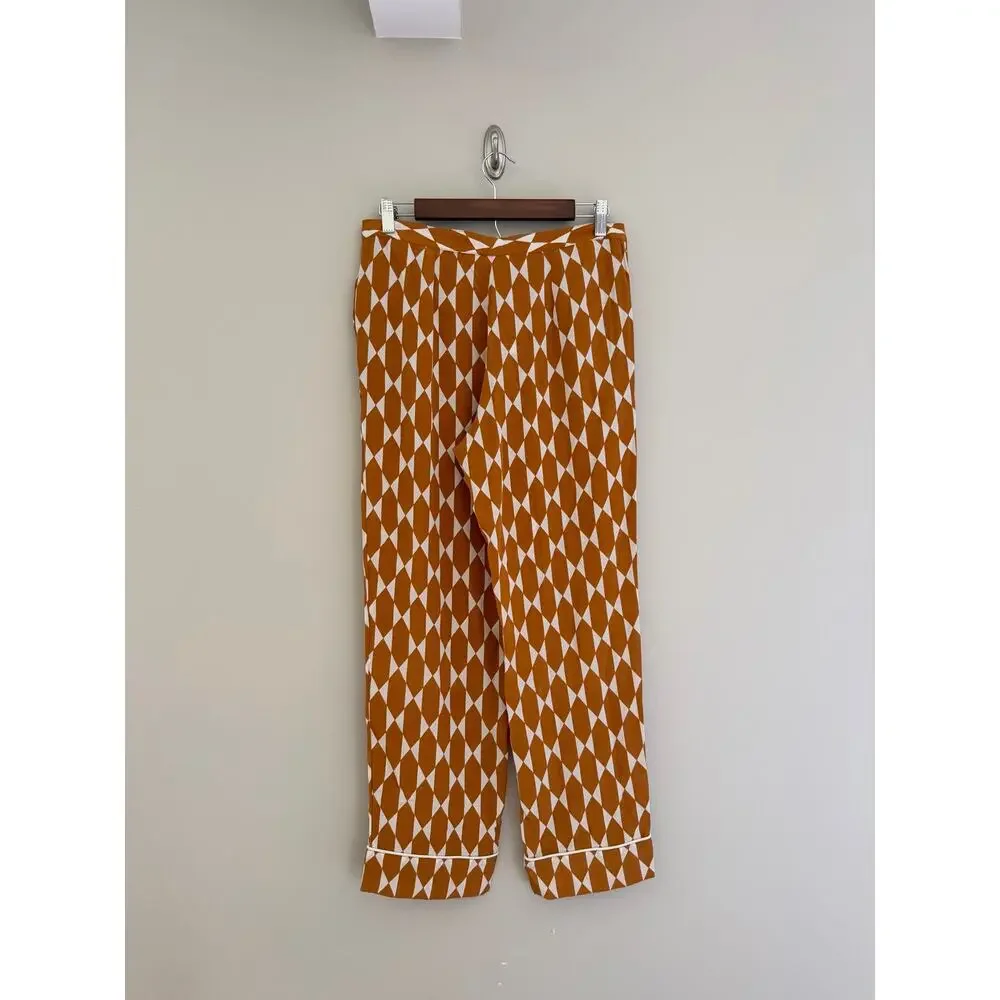 TORY BURCH Devi Pant in Gold Diamond Tile Size Women's 4